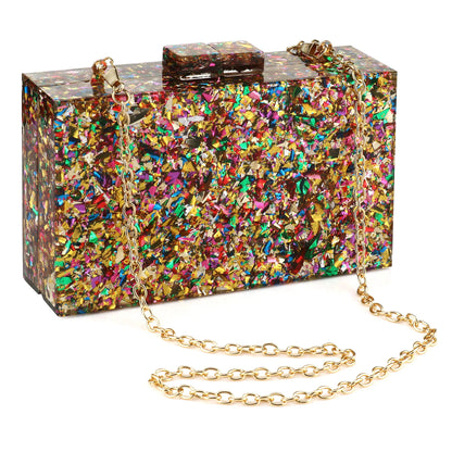 Acrylic Luxury Wedding Chain Handbag Women Box Clutch Evening Bags Chic Party Shoulder Crossbody Bags Ladies Dinner Dress Purses
