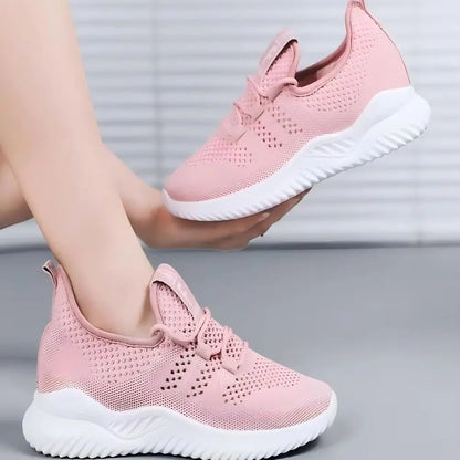 Women's Lightweight Walking Sneakers Breathable Mesh Upper Non-Slip Outsole Comfortable Slip-On Casual Shoes