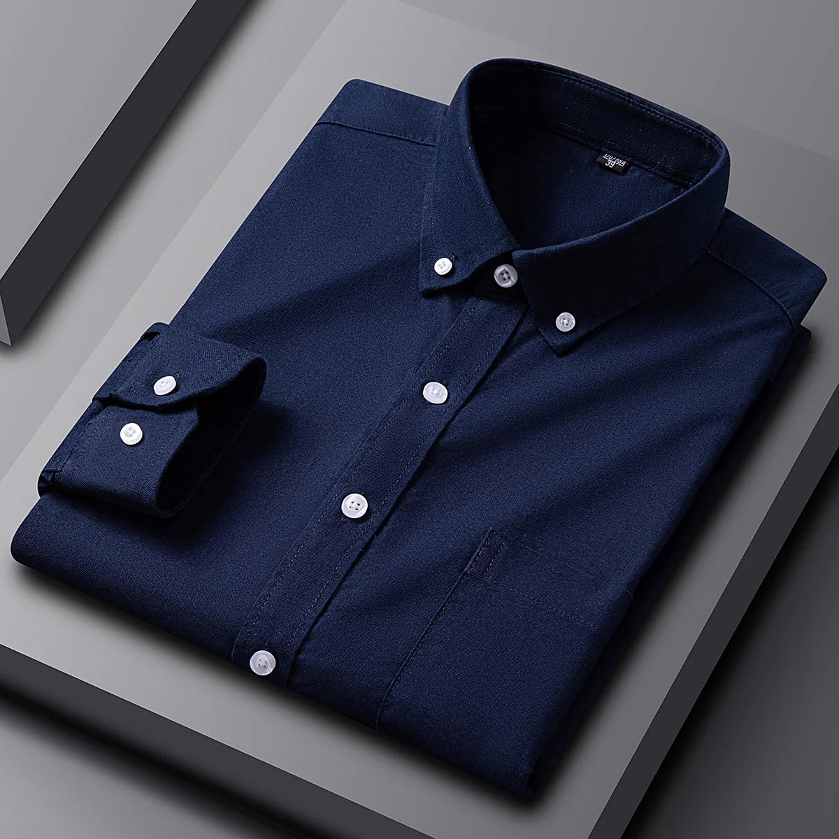 New in Shirt 100% Cotton Oxford Plaid Long Sleeve Shirts for Man Slim Fit Formal Plain Shirt Soft Striped Casual Elegant Clothes