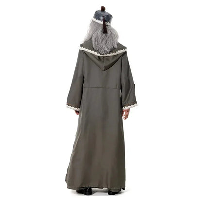 2025 Dumbledore Robe Halloween Cosplay Costume with Hat Wig Full Set for Adult Men