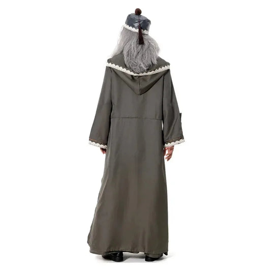 2025 Dumbledore Robe Halloween Cosplay Costume with Hat Wig Full Set for Adult Men