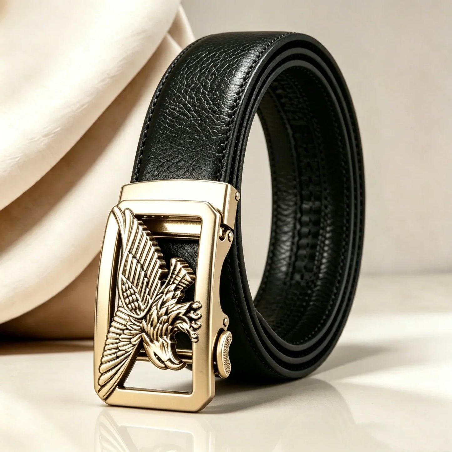 POYYAS Stylish Metal Buckle Belt for Women Men Belt Automatic Buckle Belt Green Belt Fashion Business Trend Belt Casual Belt for Men Belt Gift for Husband and Father