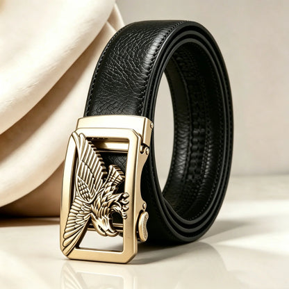 POYYAS Stylish Metal Buckle Belt for Women Men Belt Automatic Buckle Belt Green Belt Fashion Business Trend Belt Casual Belt for Men Belt Gift for Husband and Father