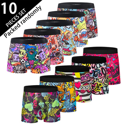 10-pack fashionable men's boxer shorts, comfortable, soft, fashionable