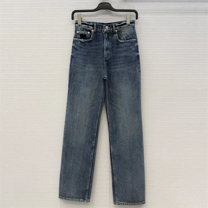 Women's jeans New high waisted slim fit pencil pants for summer 2026 Vintage washed women's pants pure cotton denim pants y2k