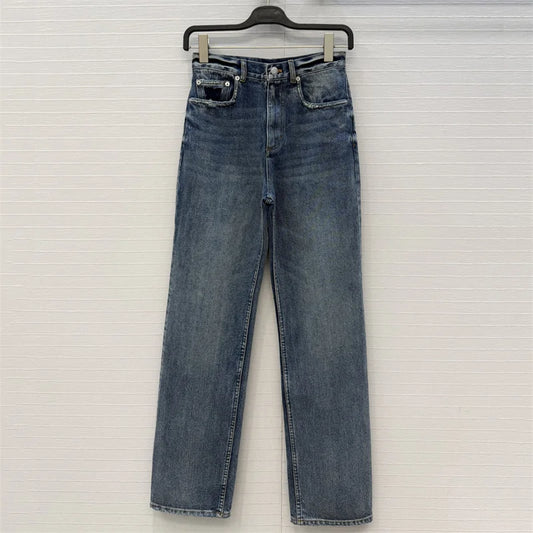 Women's jeans New high waisted slim fit pencil pants for summer 2026 Vintage washed women's pants pure cotton denim pants y2k