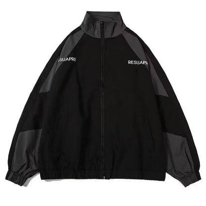 Reflective Striped Men's Jacket 2026 Hip Hop Streetwear Coats Zipper Up Jacket Windbreaker Harajuku Thin Coats Sports Black Blue