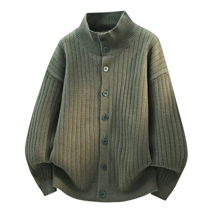 Legible Autumn and Winter Casual Sweater Men Loose Knitted Cardigan Male Round Neck Collar Sweatercoats Man