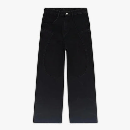 Hip Hop Straight Leg Pants Gothic Fringed Casual Micro Flared Pants Y2K Vintage Slim Fit Jeans Trendy Washed Men Women Harajuku
