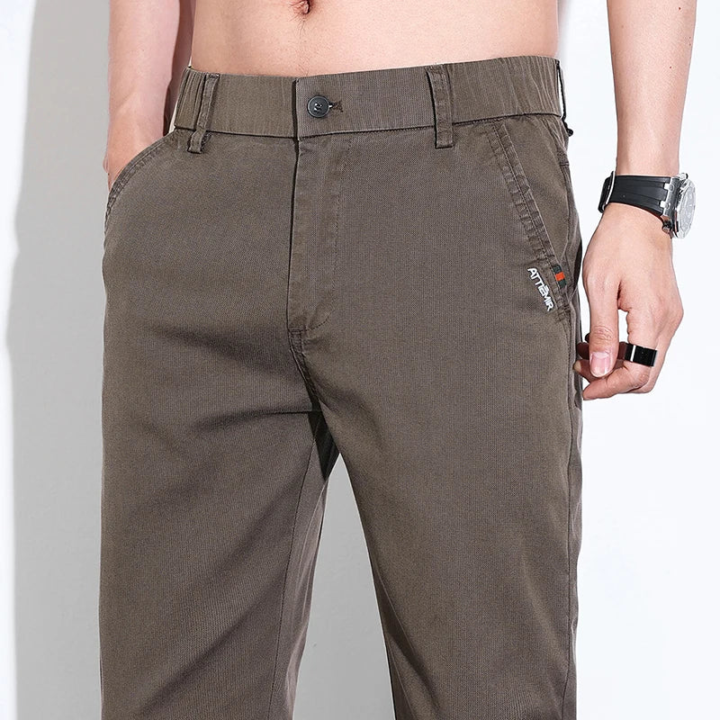 Men's Clothes Lyocell Thin Casual Pants Men Fashion Slim Classic Spring Summer Trousers Stretch Breathable Business Pants