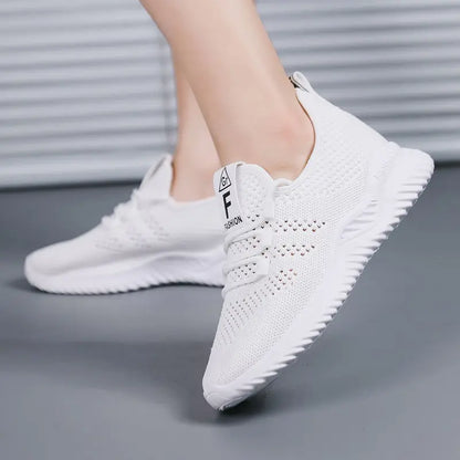 Women's Lightweight Walking Sneakers Breathable Mesh Upper Non-Slip Outsole Comfortable Slip-On Casual Shoes