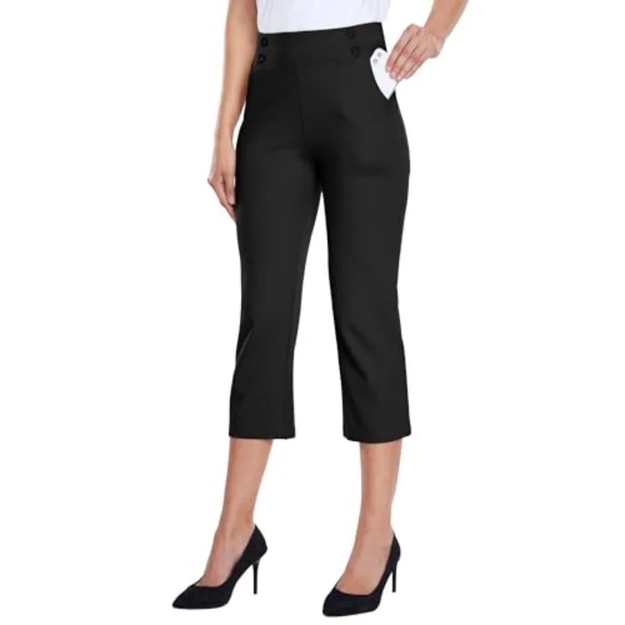 Women's Capri Pants Dress Yoga Capri Stretch