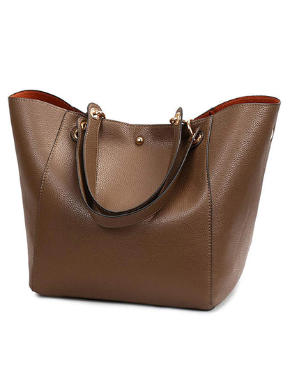 Women Large Tote Bag PU Leather Waterproof Handbags Shoulder Bag Women's