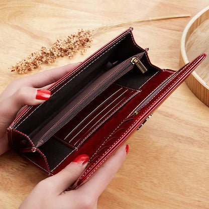 Women's Leather Wallet	Woman Luxury Long Wallets Fashion Women Purses Money Bags 2022 Handbags Women's Purse Cards Holder