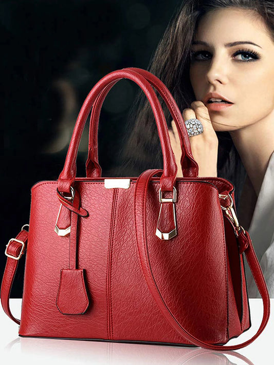 Women's Handbag PU Leather Adjustable Handle Satchel Shoulder Bags Ladies Tote