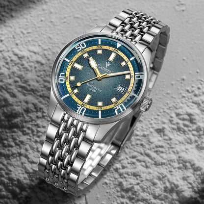 CADISEN Automatic Mechanical Watch Man Silver Business Casual Waterproof Watch Japan MIYOTA 8215 Movement Luminous Men's Watch