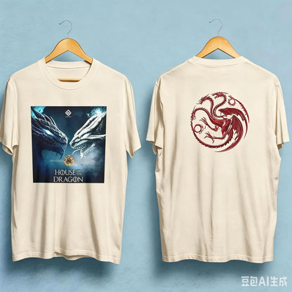 House of The Dragon New Movie 2026 Graphic Print T-shirt 2026 Summer Men Women 100_Cotton Oversized T-shirt Street Wear Y2K