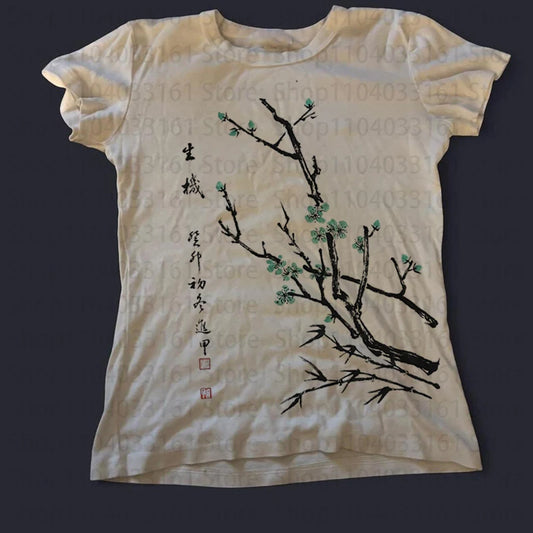 Female Clothing Crop Top Women Y2k Style Aesthetic Graphic Tees 90s Vintage Casual Short Sleeve T-Shirts Grunge Baby Tees Gothic