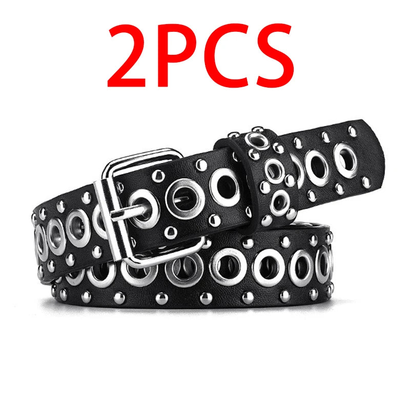 Women's Belt Fashionable Rivet Thin Belt Personalized Needle Buckle Belt Street Trend Punk HipHop Style Y2K Belt With Jeans Belt