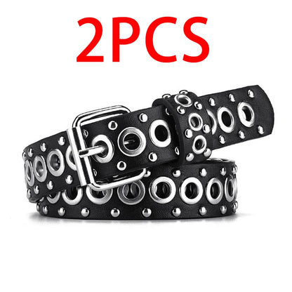 Women's Belt Fashionable Rivet Thin Belt Personalized Needle Buckle Belt Street Trend Punk HipHop Style Y2K Belt With Jeans Belt