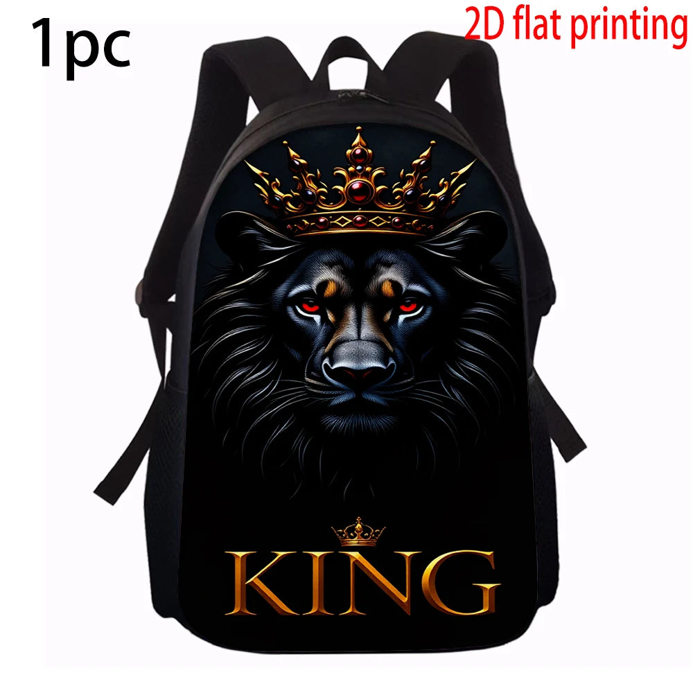 1/2/3/4/5pcs Lion King Pattern Backpack Set - Large-Capacity Casual Backpack with Matching Clutch & Tote Bag for Daily Use