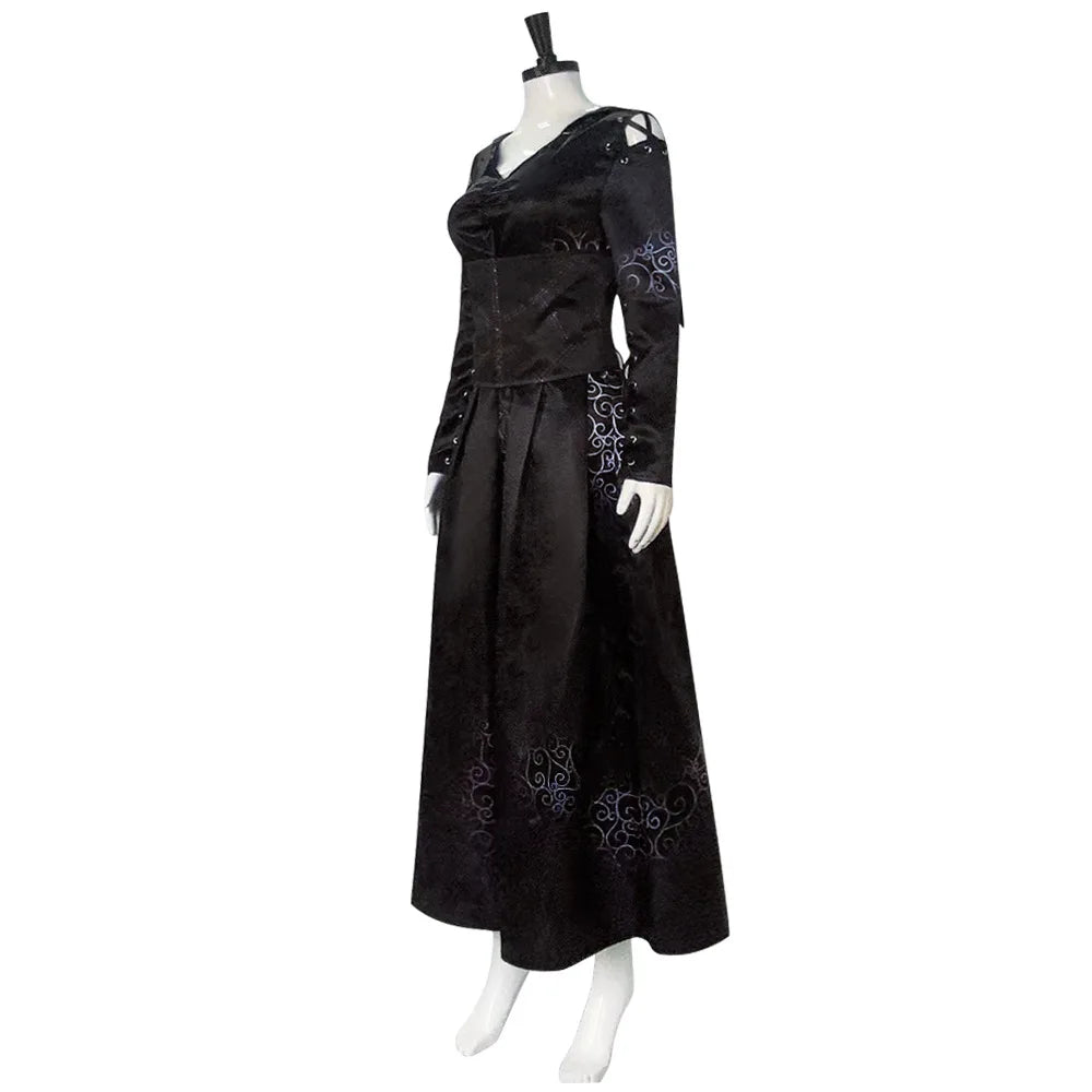 Bellatrix Anime Lestrange Cosplay Costume Halloween Carnival Party Disguise Roleplay Suit Female Women Adult Performance Wear