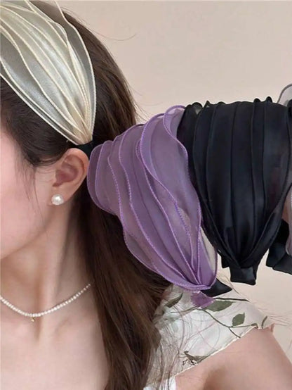 1pc New Asymmetrical Geometric Colorful Mesh Headband Hair Accessory Head Accessories Hairband Beauty Home Hair
