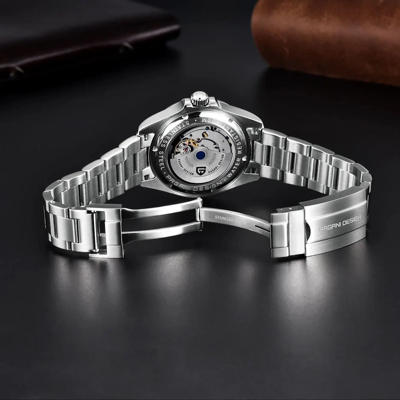 PAGANI DESIGN PD1762 Men’s Automatic Mechanical GMT Watch DG5833 Sapphire Crystal 10Bar Waterproof Stainless Steel Dual Time