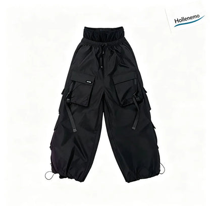Men Women Winter Ski Snowboard Pants Cargo Multi‑Pocket Waterproof Windproof Drawstring Waist Adjustable Cuff Purple SnowTrouser