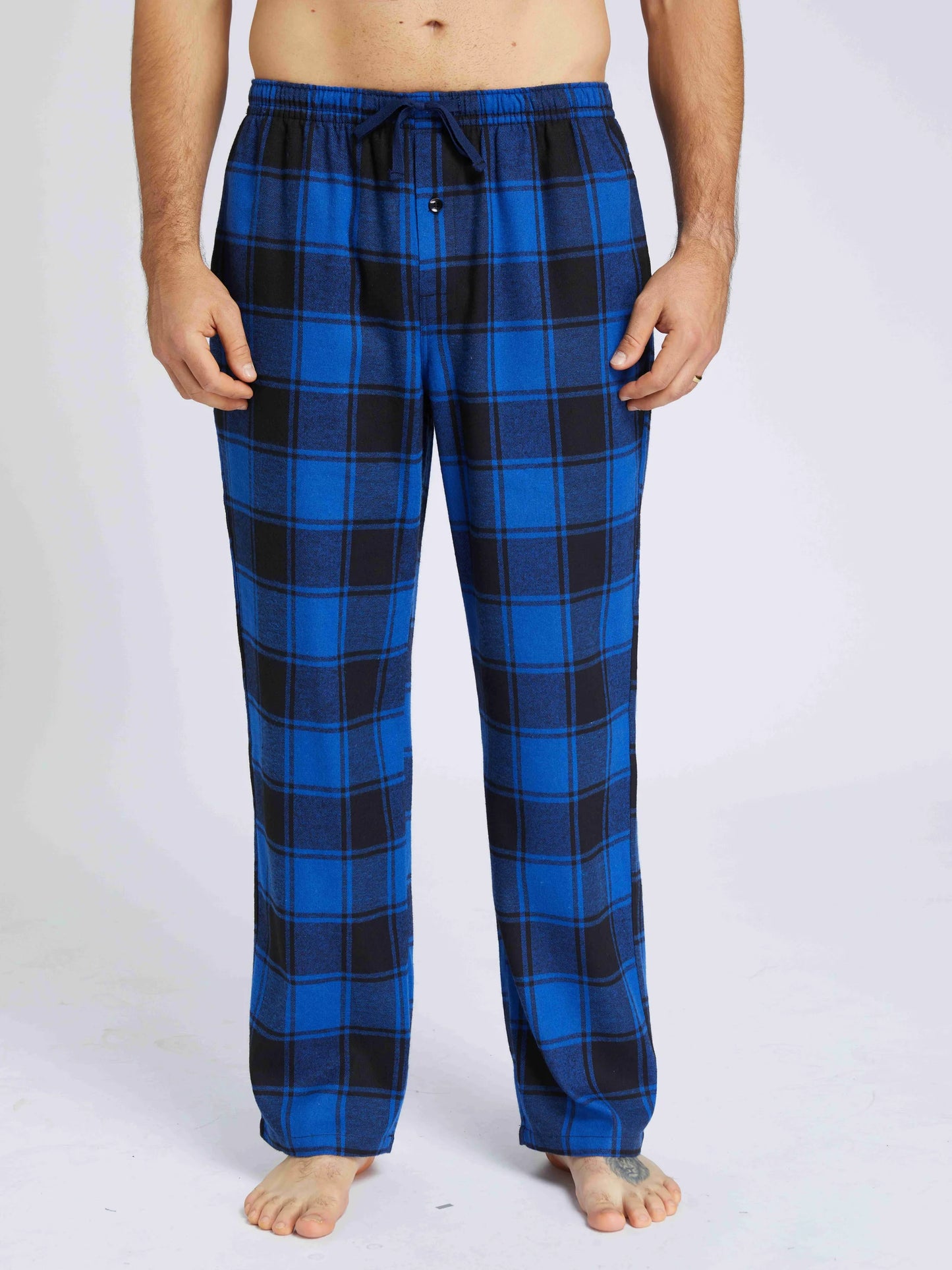 3pcs Men's Pajama Bottoms Autumn/Winter Flannel Plaid Loose Trousers Warm Homewear Pants Male Soft with Pockets Sleepwear