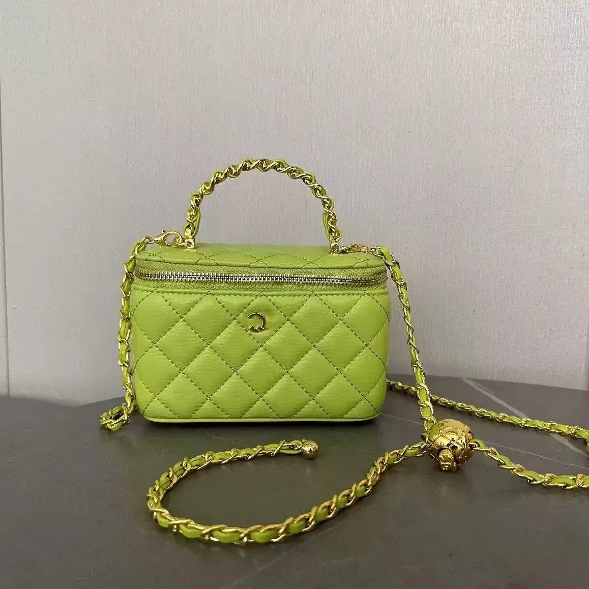 Channeled Bag Women designer makeup bag High Quality Sheepskin Diamond Lattice Handle Vanity Box Tote Bags Crossbody Shoulder Co