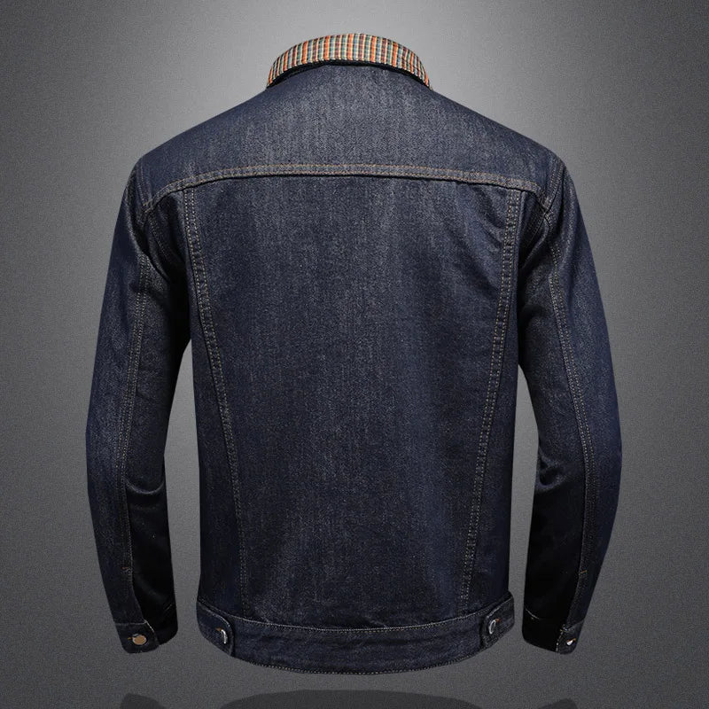 2024 New Fashion Handsome Trend Classic Wash Denim Coat Men Patchwork Collar Men's Coat  Denim Jacket  Techwear Coat