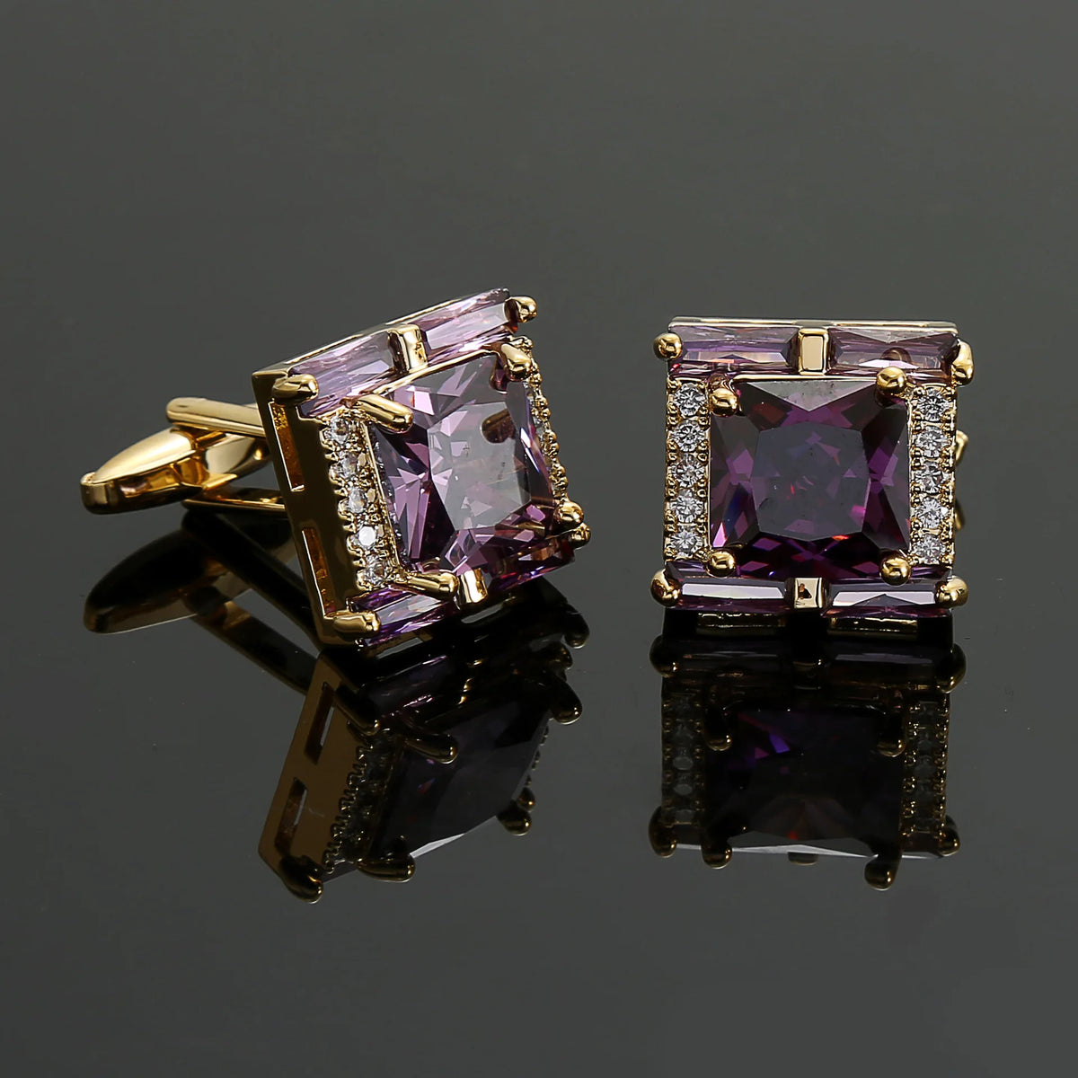 Luxury Brand Diamond Cufflinks For Mens Shirts Jewelry Novelty Button French Style Gold Crystal Cuff Links
