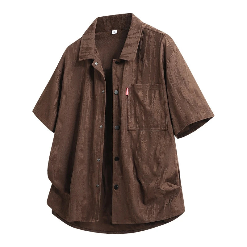 Plus Size 9XL Men's Ice Silk Shirt Quick Dry Short Sleeve Top Male Summer Large Big Casual Snap Button Up Oversized Loose Fit Fat