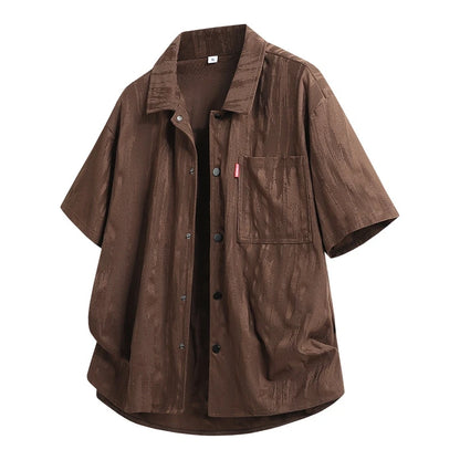 Plus Size 9XL Men's Ice Silk Shirt Quick Dry Short Sleeve Top Male Summer Large Big Casual Snap Button Up Oversized Loose Fit Fat