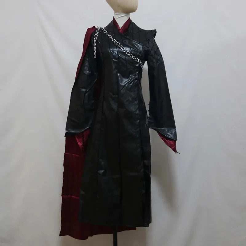 Women Queen Cosplay TV House Dragon Daenerys Cosplay Costumes Black Dress Uniforms Outfit Or Wig