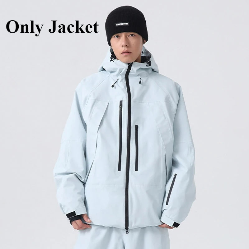 2026 New Women Skiing Jackets Loose Zipper Hooded Windproof Breathable Waterproof Ski Tops Outdoor Men Sports Snowboarding Coats