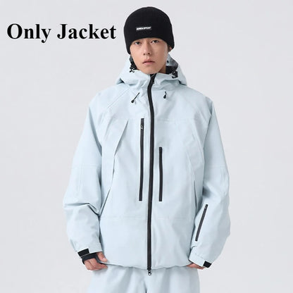 2026 New Women Skiing Jackets Loose Zipper Hooded Windproof Breathable Waterproof Ski Tops Outdoor Men Sports Snowboarding Coats