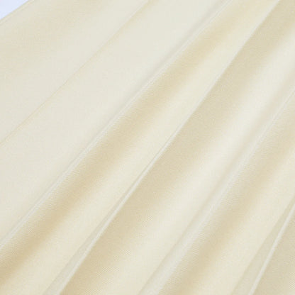ZJYT Summer New 2026 Fashion Knit Dresses for Women Sleeveless Elegant Turn Down Collar Midi Pleated Casual Party Dress Beige