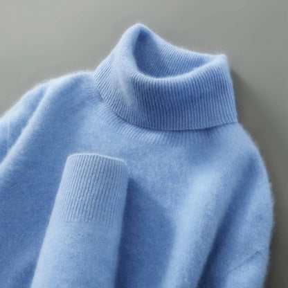 100% Wool High Neck Sweater with Pullover for Men, Autumn and Winter Warm and Full Sleeved Hot Selling New Knitted Base Sweater