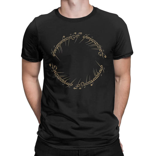 The One Ring Inscription L-Lords Of The R-Rings T Shirt Men  T-Shirt Crewneck Tee Shirt Short Sleeve Clothing Gift