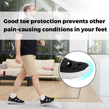 FitVille Men's Sandals Wide Design Diabetic Shoes Lightweight Breathable for Swollen Feet with Arch Support Sandals