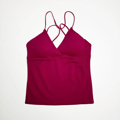 NCLAGEN Vision Twist Front Longline Top Women's Seamless Thin Straps Yoga Gym Workout Vest Running Tank Tops Fitness Clothing