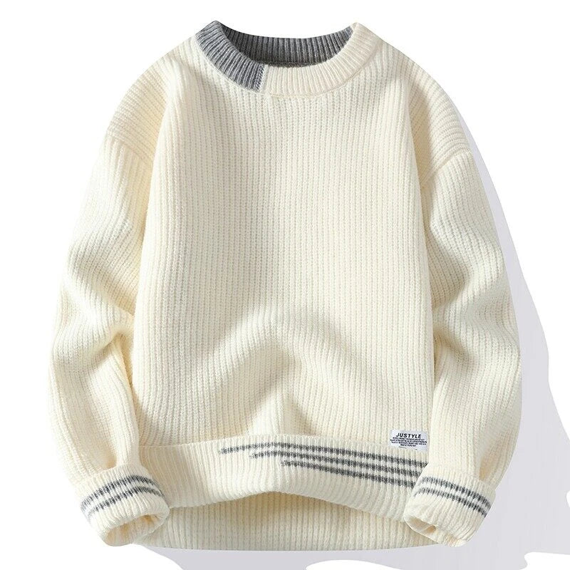 Legible Autumn and Winter Casual Sweaters Men Round Neck Collar Knitted Pullovers Male Loose Sweater Man