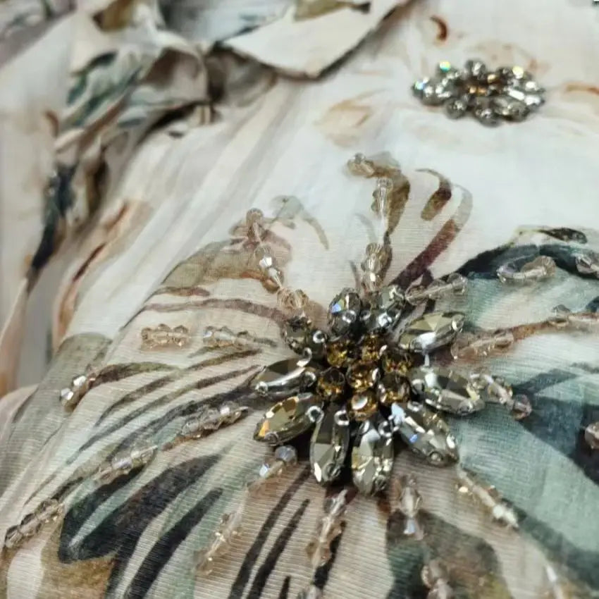 Luxury Design Summer Sparkle Diamonds Crystal Stitch Lightweight Sunscreen Shirts Blouses for Women's Thin Top Woman Clothing