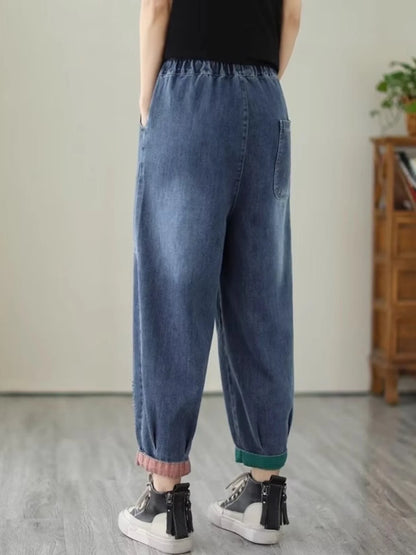 Loose Harlan Jeans Women's Denim Pants Middle-Aged Mom Trendy plus Size.