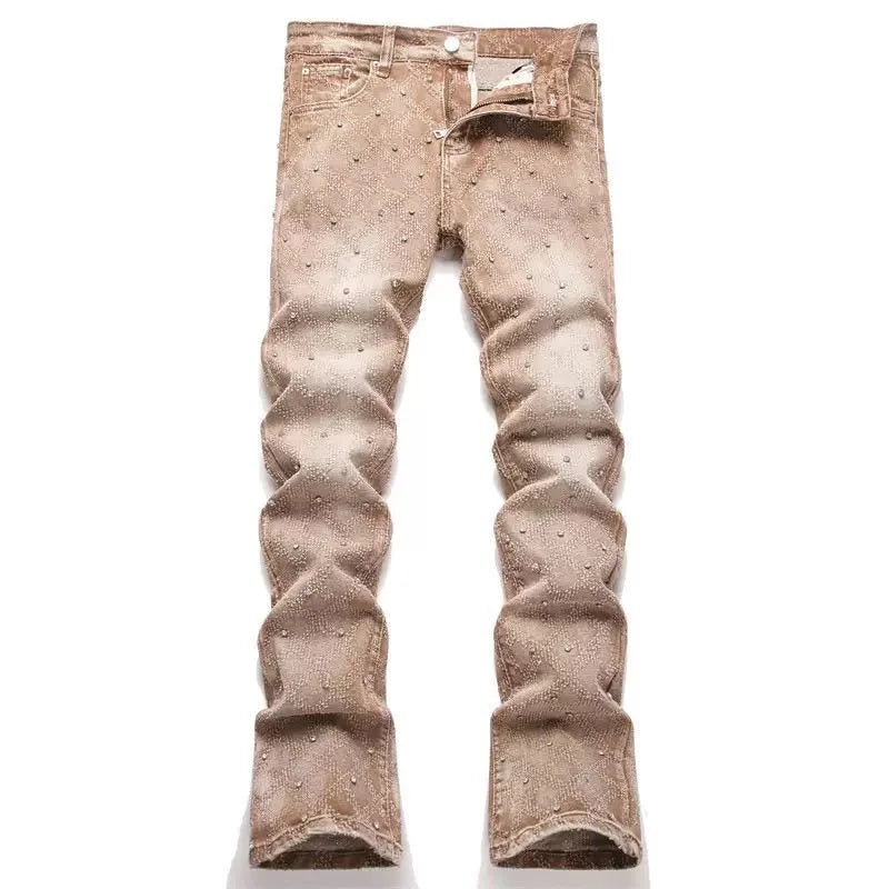 2026 Summer Brand Men's New Straight Leg Loose Lightweight Denim Jeans Classic Badge Business Casual Stretch Thin Retro Pants