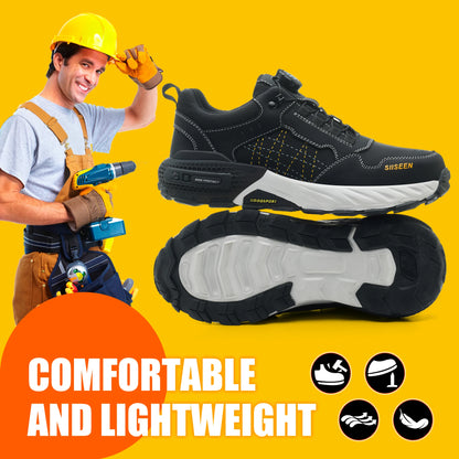 NEW Work Safety Shoes for Men Steel Toe Cap 4.0 KEVLAR Rotating Button Work Sneakers Anti-smash Puncture-Proof Shoes Work Boots