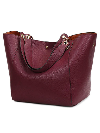 Women Large Tote Bag PU Leather Waterproof Handbags Shoulder Bag Women's