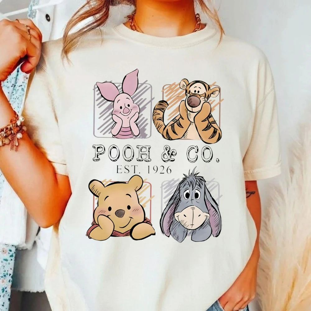 2026 Retro Winnie The Pooh and Friends T-shirt, Winnie The Pooh Company T-shirt From 1926, Tigger, Piglet, Eeyore